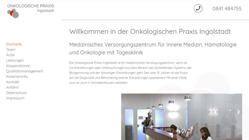 Webdesign Onkologische Praxis Ingolstadt