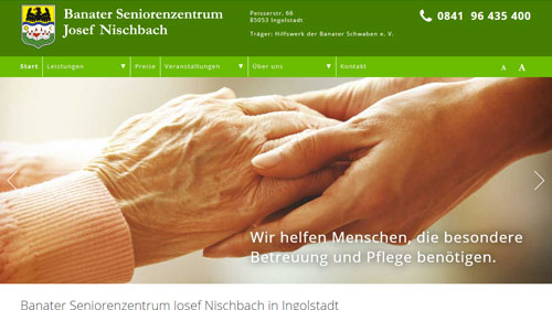 Responsive Website Banater Seniorenzentrum in Ingolstadt