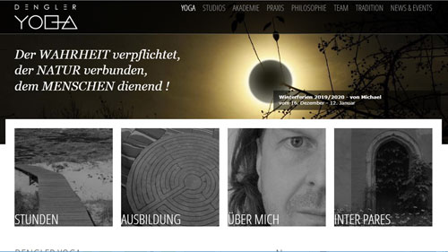 Screenshot der Responsive Website von Yogaschule Dengler aus Ingolstadt